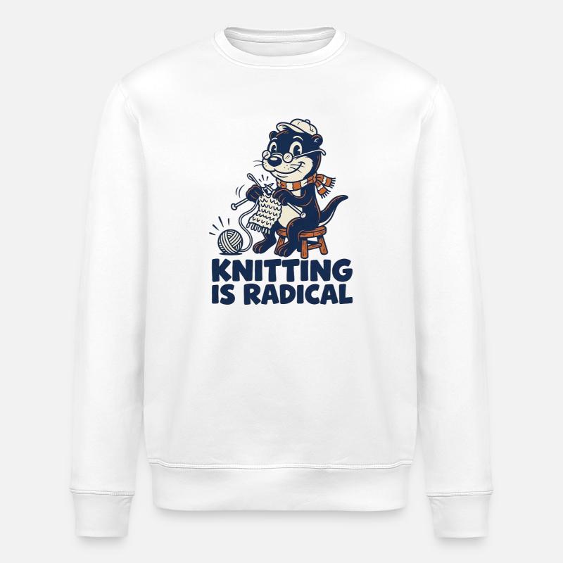 Radical Knitting Otter - Stanley/Stella ROLLER Unisex Organic Sweatshirt - white