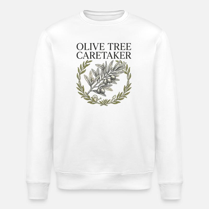 Olive Tree Caretaker - Stanley/Stella ROLLER Unisex Organic Sweatshirt - white