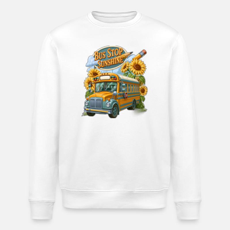Arrêt de bus Sunshine - Sweat bio ROLLER Stanley/Stella Unisexe - blanc