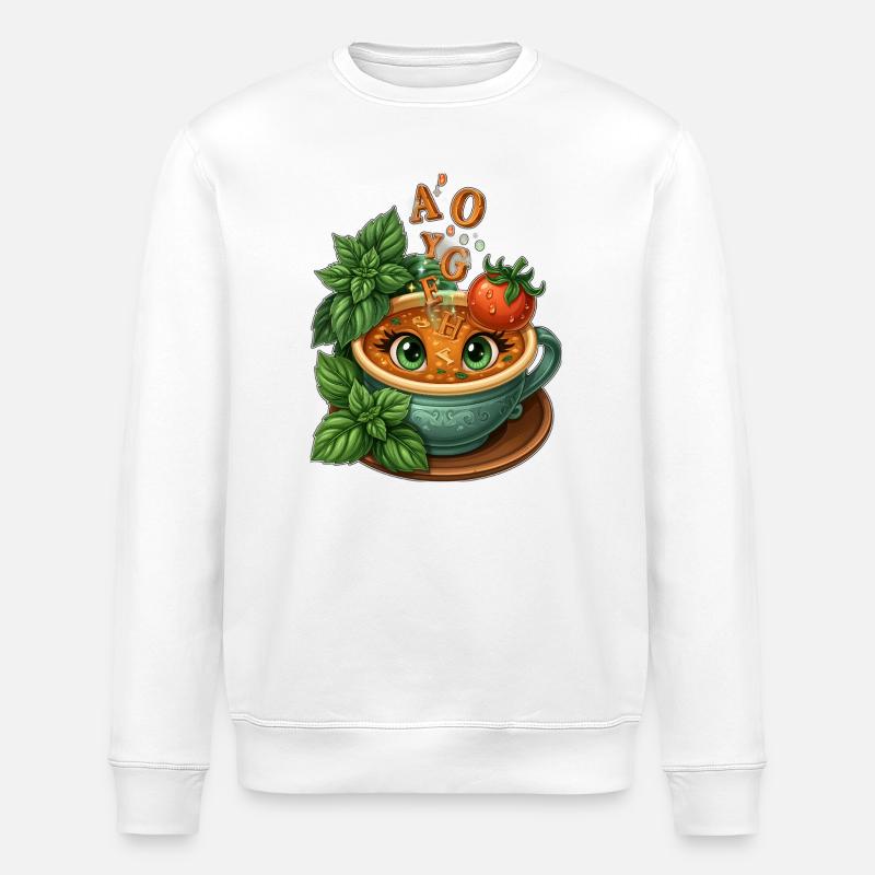Alphabet-Teetasse mit Kräutern - Stanley/Stella Unisex Bio-Sweatshirt ROLLER - Weiß