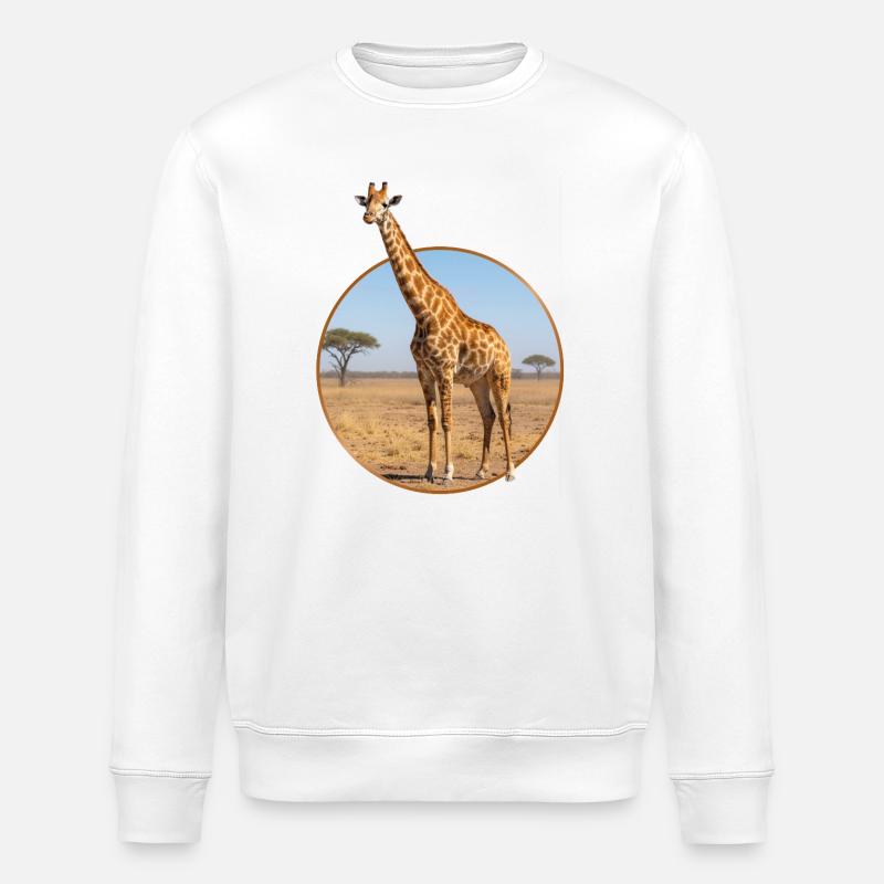 T-Shirt-Design „Giraffe“ - Stanley/Stella Unisex Bio-Sweatshirt ROLLER - Weiß