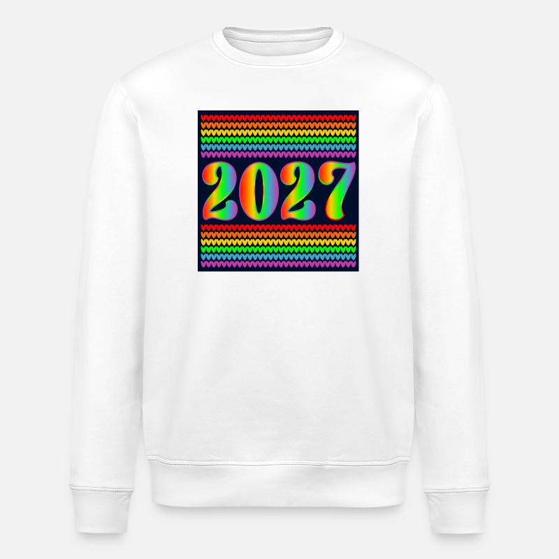 Rainbow Year 2027 - Stanley/Stella ROLLER Unisex Organic Sweatshirt - white