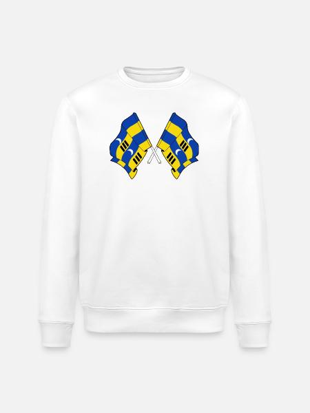 Crossed Ameland Flags – Island Pride - Stanley/Stella ROLLER Unisex Organic Sweatshirt - white