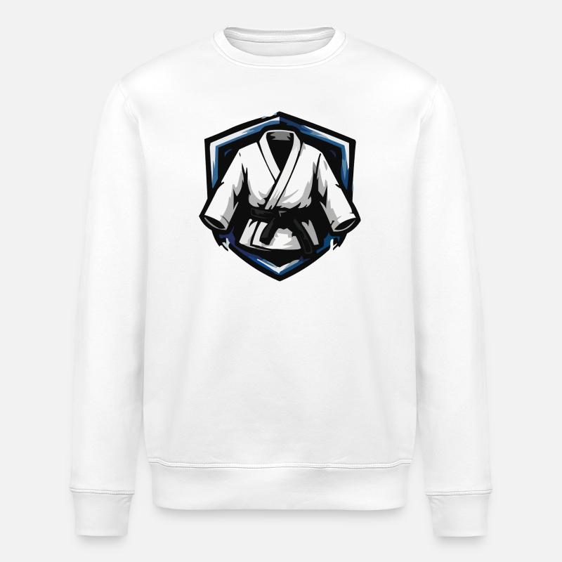 Martial Arts Gi Shield Emblem - Stanley/Stella ROLLER Unisex Organic Sweatshirt - white