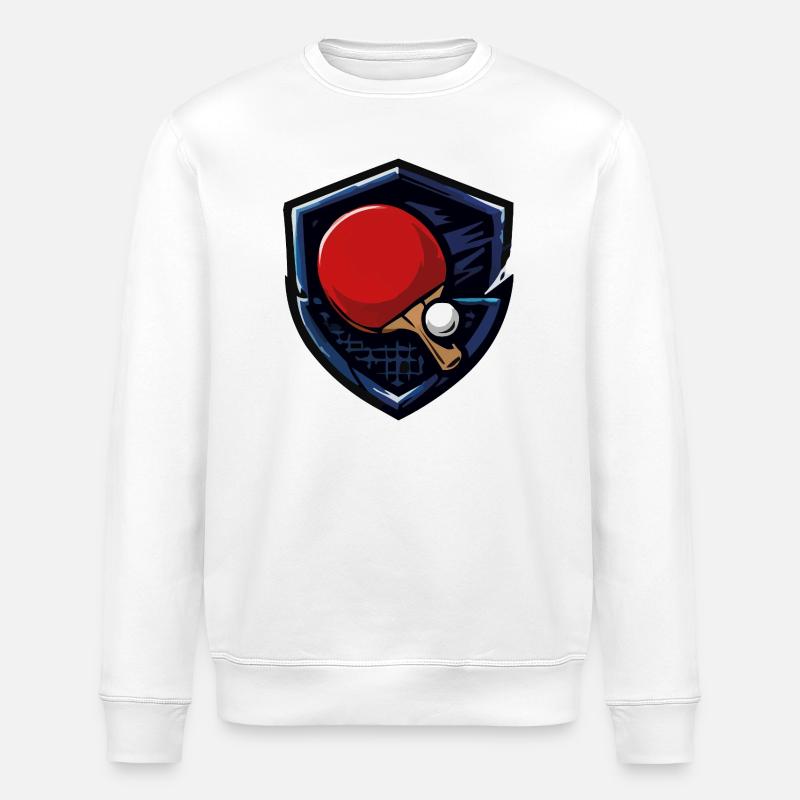 Tischtennis Shield mit Ball - Stanley/Stella Unisex Bio-Sweatshirt ROLLER - Weiß