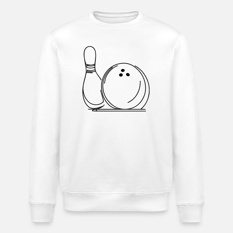 Bowlingkugel und Pin - Stanley/Stella Unisex Bio-Sweatshirt ROLLER - Weiß