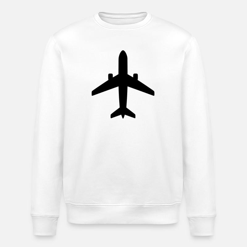 airplane - Stanley/Stella ROLLER Unisex Organic Sweatshirt - white