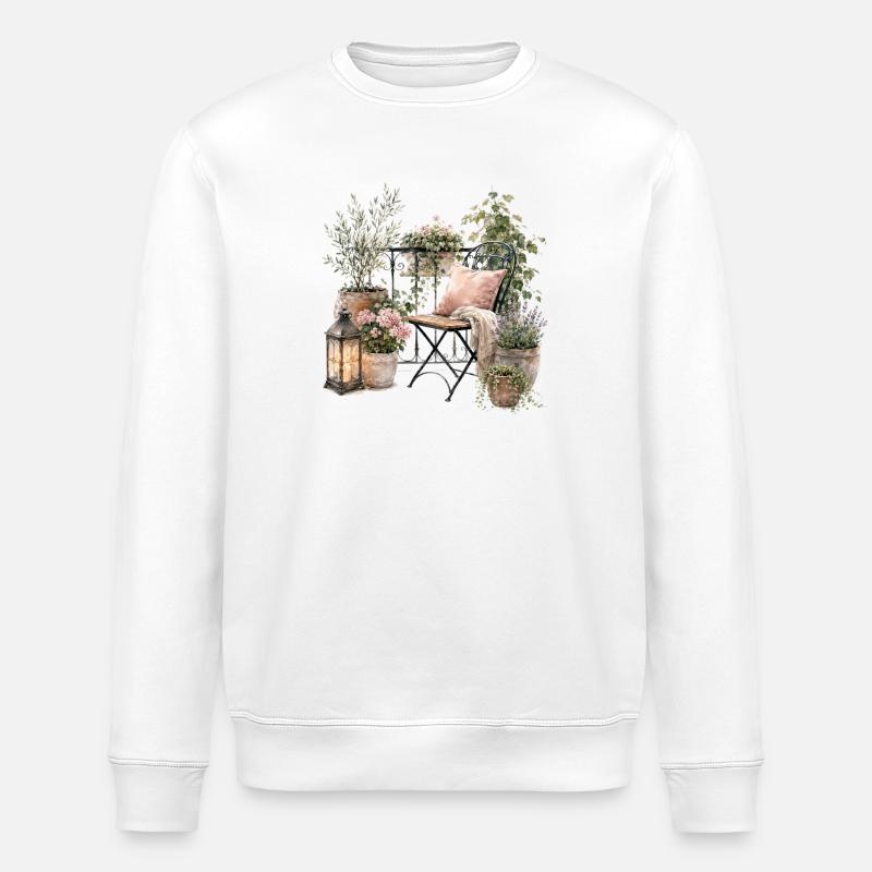 Gemütliche Balkonoase - Stanley/Stella Unisex Bio-Sweatshirt ROLLER - Weiß