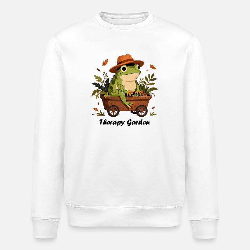 Grenouille jardinier, therapy garden - Sweat bio ROLLER Stanley/Stella Unisexe - blanc