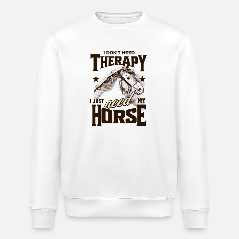 Humour de la thérapie équestre - Sweat bio ROLLER Stanley/Stella Unisexe - blanc