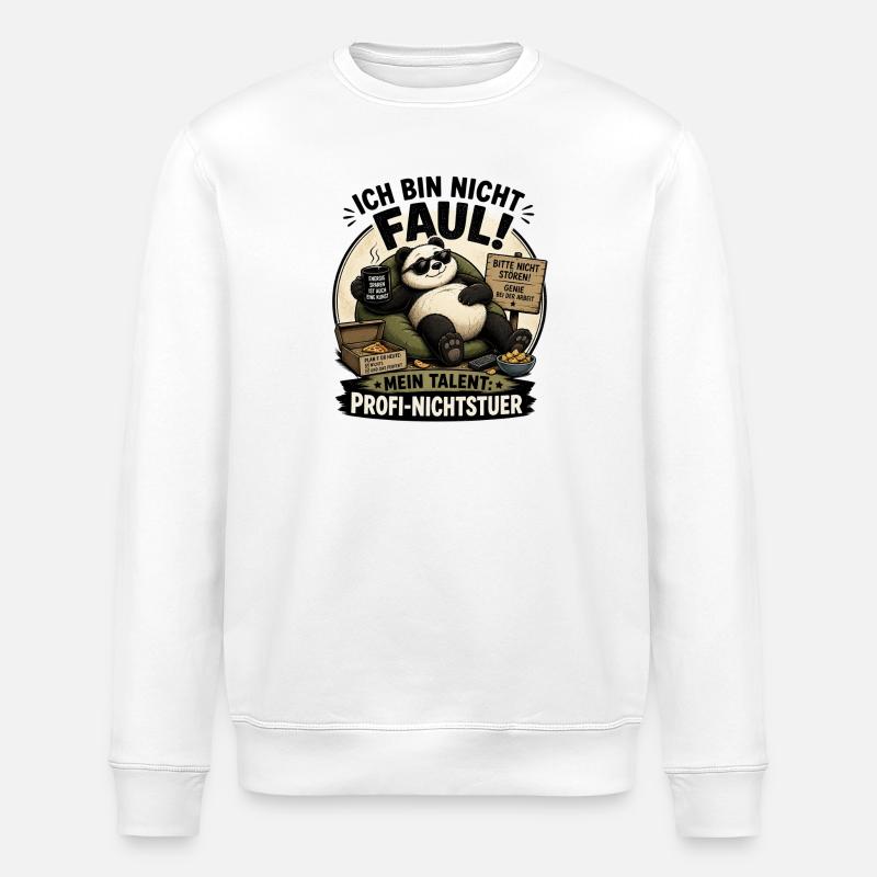 Fauler Panda Profi Nichtstuer - Stanley/Stella Unisex Bio-Sweatshirt ROLLER - Weiß