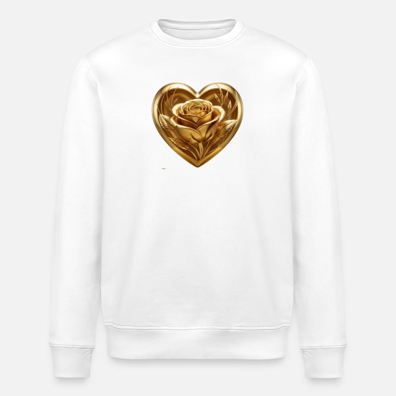 Herz der goldenen Rose – Premium-Stil - Stanley/Stella Unisex Bio-Sweatshirt ROLLER - Weiß