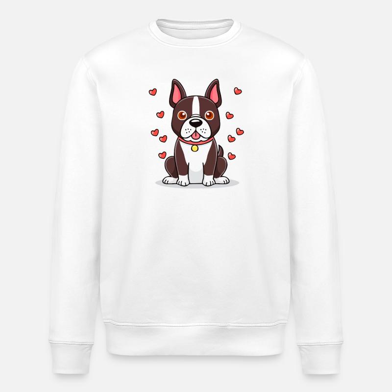 Boston Terrier (bande dessinée) - Sweat bio ROLLER Stanley/Stella Unisexe - blanc