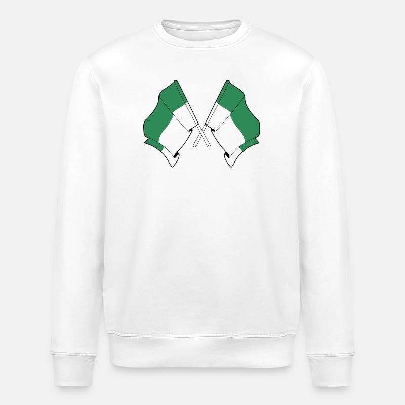 Crossed Vlieland Flags – Island Pride - Stanley/Stella ROLLER Unisex Organic Sweatshirt - white