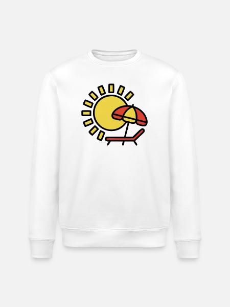 Beach lounger Sun Parasol Summer holiday - Stanley/Stella ROLLER Unisex Organic Sweatshirt - white