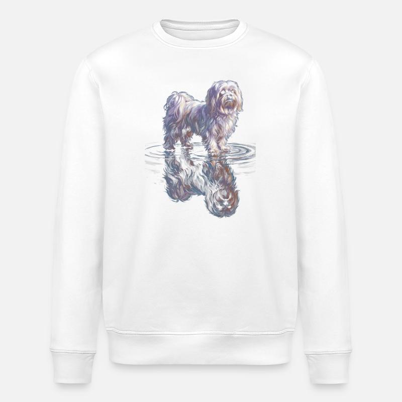 Maltais avec réflexion de l’eau - Sweat bio ROLLER Stanley/Stella Unisexe - blanc