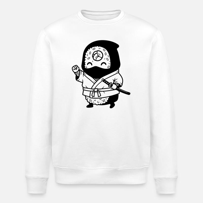 Sushi Samurai Kawaii - Stanley/Stella ROLLER Unisex Organic Sweatshirt - white