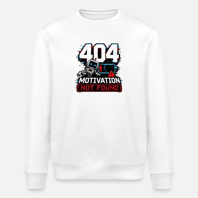 404 Motivation Not Found Roboter - Stanley/Stella Unisex Bio-Sweatshirt ROLLER - Weiß