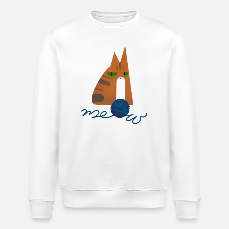 Kätzchen (rot) - Stanley/Stella Unisex Bio-Sweatshirt ROLLER - Weiß