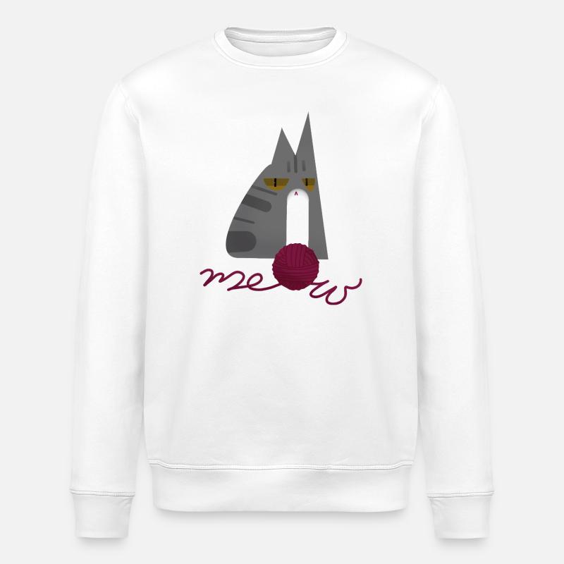 Kitten (gray) - Stanley/Stella ROLLER Unisex Organic Sweatshirt - white