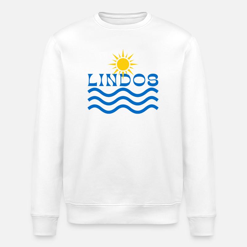 Lindos Sun and Waves - Stanley/Stella ROLLER Unisex Organic Sweatshirt - white