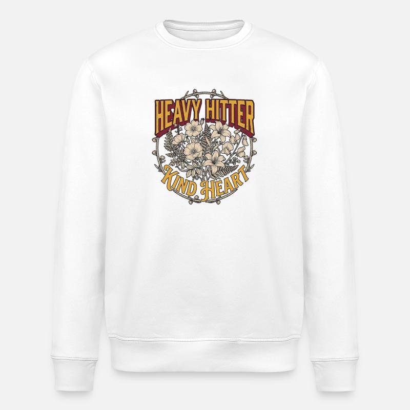 Heavy Hitter Kind Heart - Stanley/Stella ROLLER Unisex Organic Sweatshirt - white