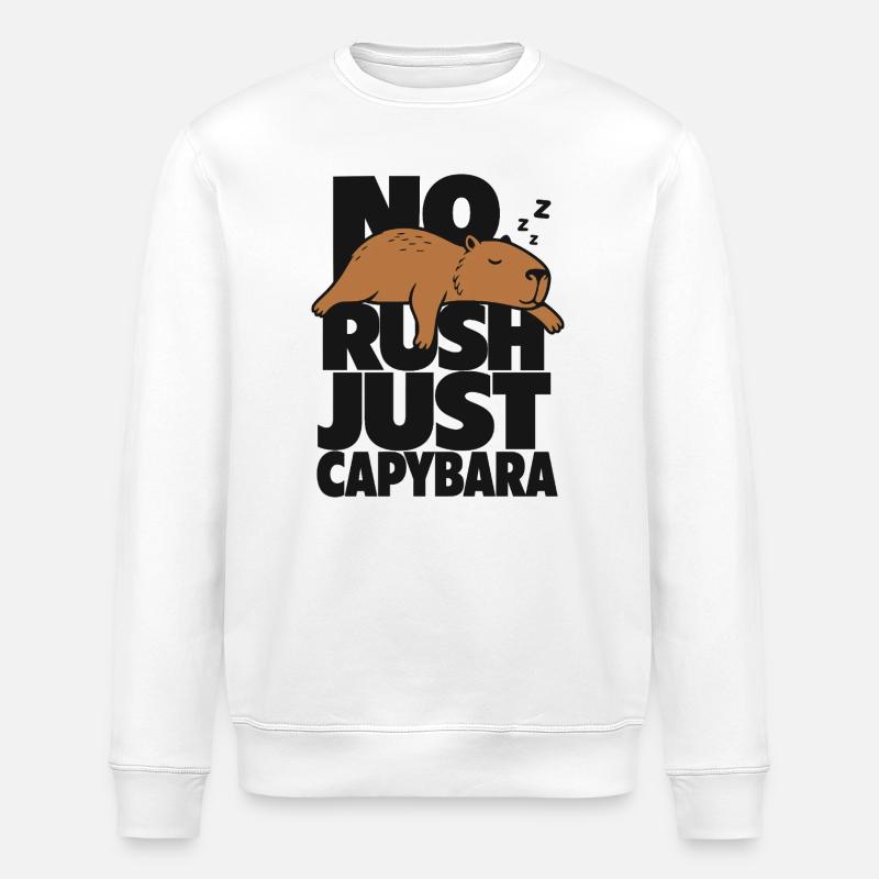 Pas d’urgence, juste du capybara - Sweat bio ROLLER Stanley/Stella Unisexe - blanc