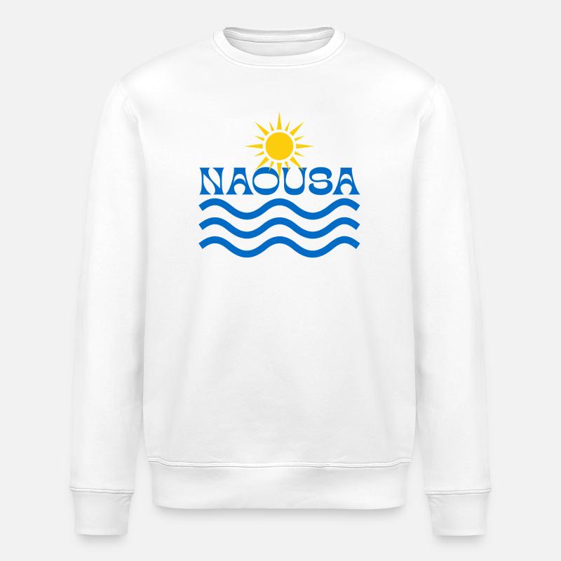 Naousa Sun Waves Logo - Stanley/Stella ROLLER Unisex Organic Sweatshirt - white