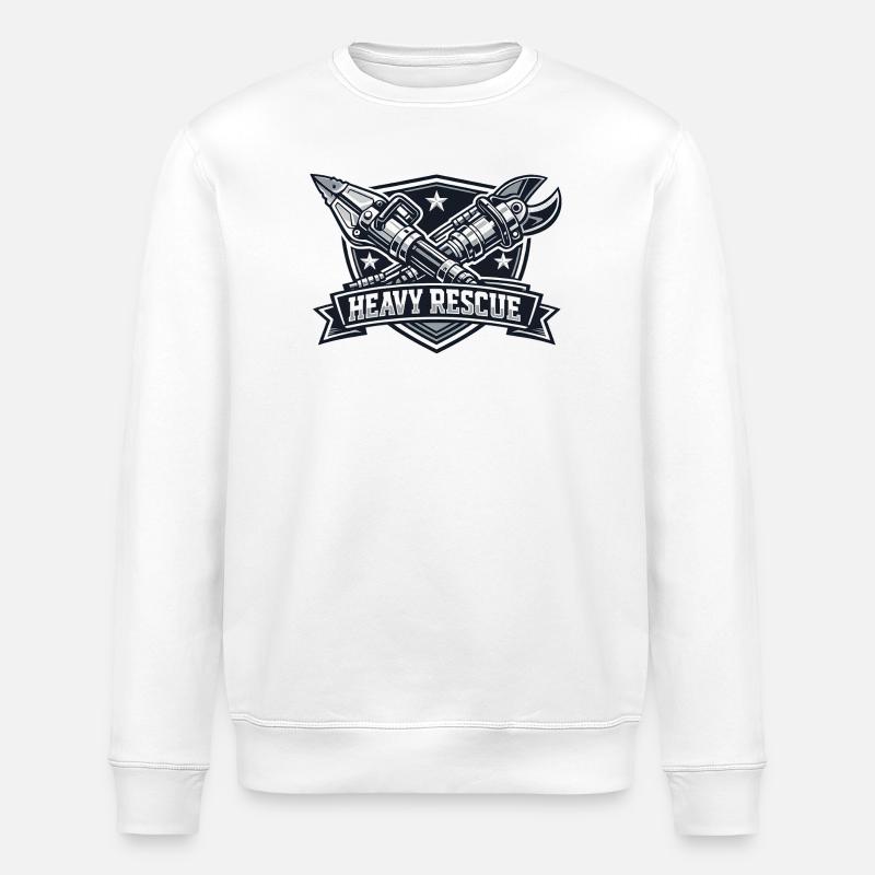 Heavy Rescue Logo - Stanley/Stella ROLLER Unisex Organic Sweatshirt - white