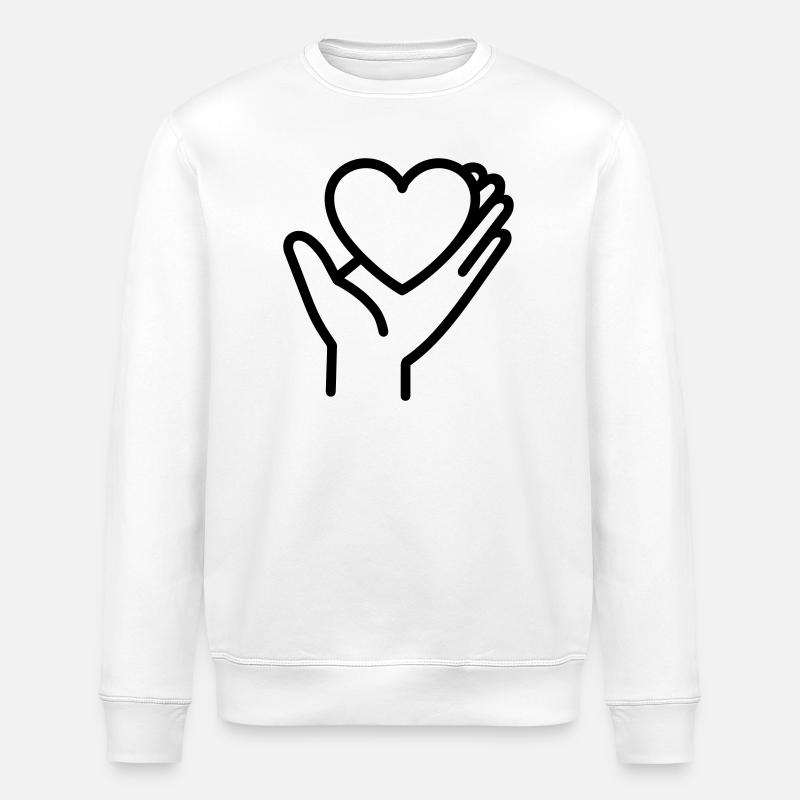 Hand Herz - Stanley/Stella Unisex Bio-Sweatshirt ROLLER - Weiß