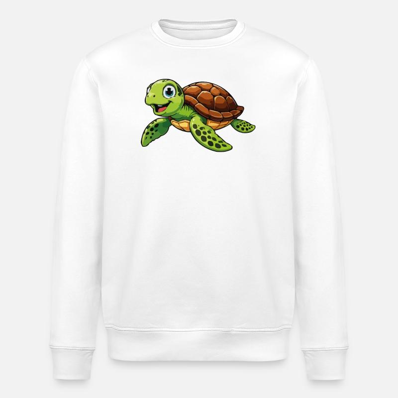 Happy Turtle Adventure - Stanley/Stella ROLLER Unisex Organic Sweatshirt - white