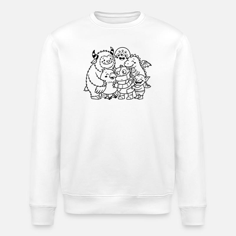 Monster niedlich - Stanley/Stella Unisex Bio-Sweatshirt ROLLER - Weiß