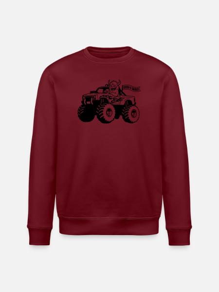 monster truck monster - Stanley/Stella ROLLER Unisex Organic Sweatshirt - white