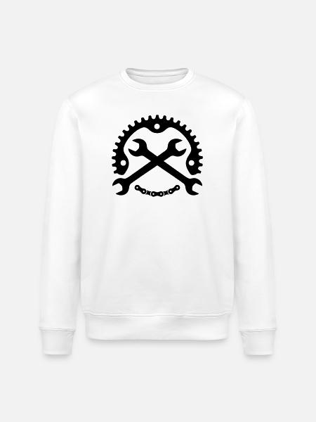 Bike Mechanic – Chainring Logo - Stanley/Stella ROLLER Unisex Organic Sweatshirt - white
