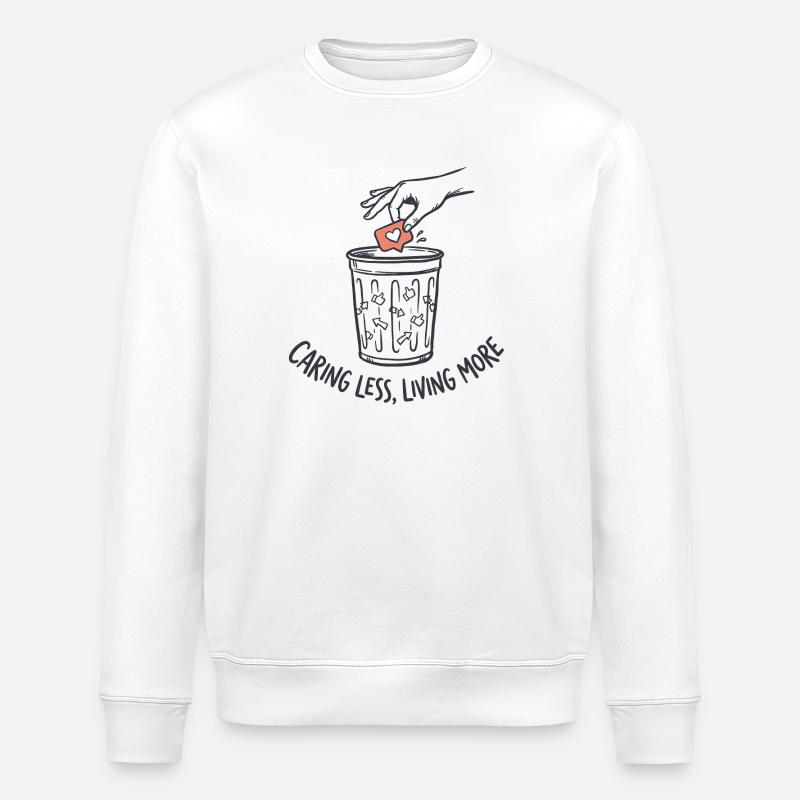 Moins de soucis Vivre plus - Sweat bio ROLLER Stanley/Stella Unisexe - blanc