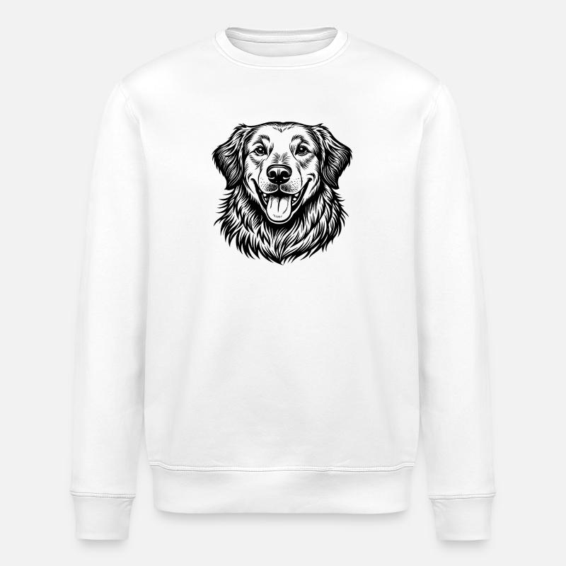 Golden Retriever heureux - Sweat bio ROLLER Stanley/Stella Unisexe - blanc