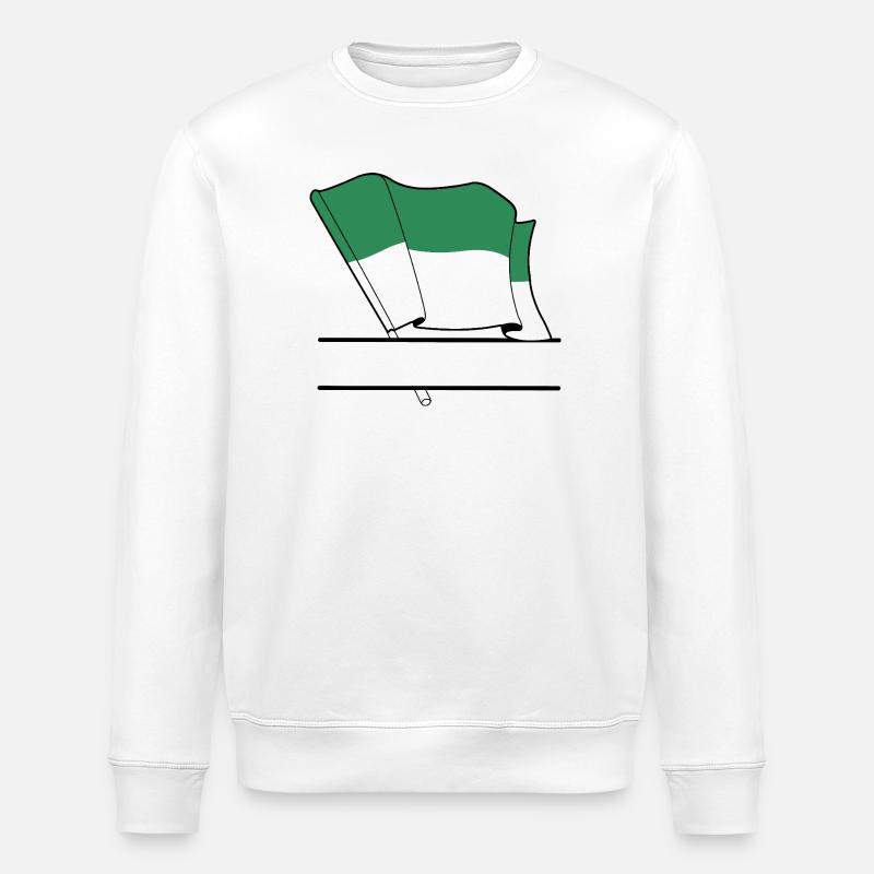 Vlieland Flag – Custom Island Design - Stanley/Stella ROLLER Unisex Organic Sweatshirt - white