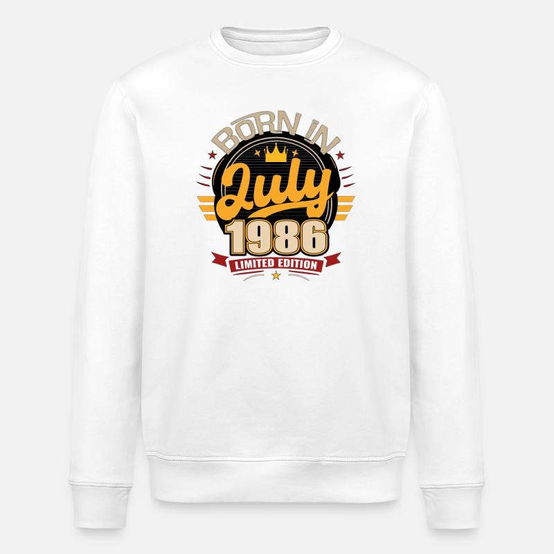 Born_in_July_1986 - Stanley/Stella Unisex Bio-Sweatshirt ROLLER - Weiß