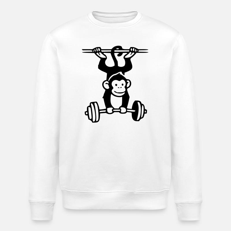 Pouvoir de primate - Singe d’arène - Sweat bio ROLLER Stanley/Stella Unisexe - blanc