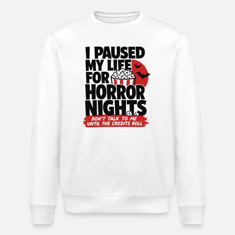 Horror Nights Credits Roll - Stanley/Stella ROLLER Unisex Organic Sweatshirt - white