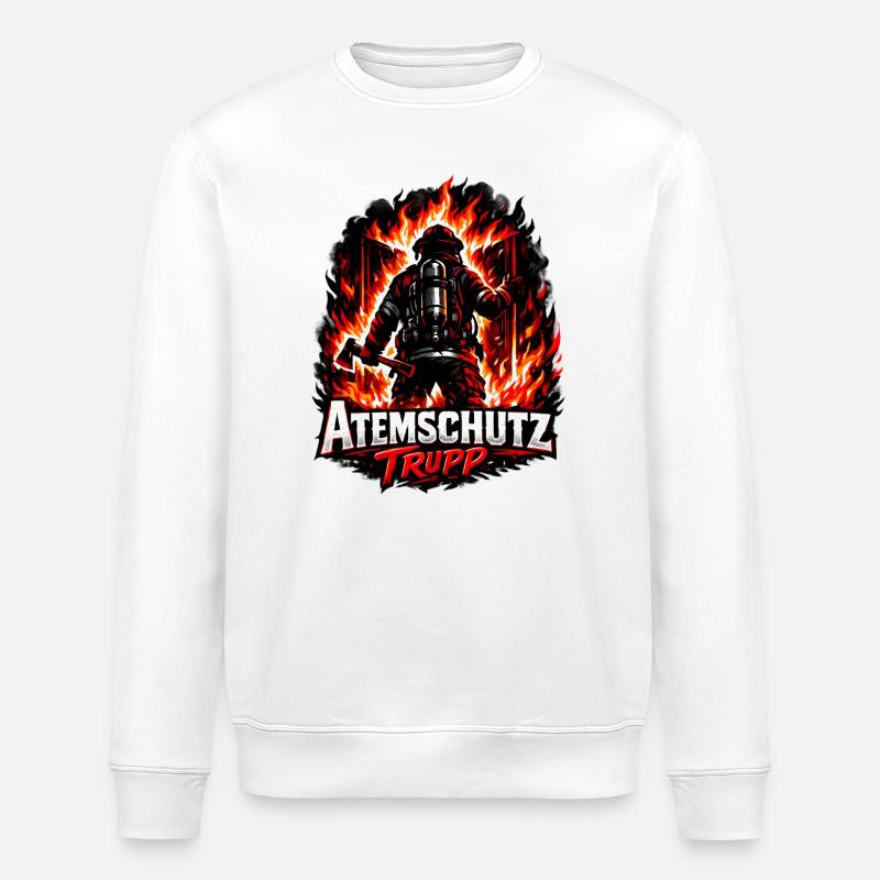 Atemschutzhelden Flammenlogo - Stanley/Stella Unisex Bio-Sweatshirt ROLLER - Weiß