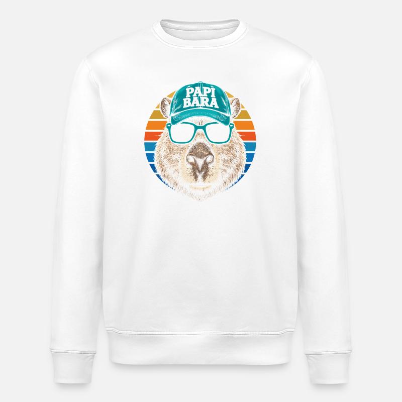 Biber mit Retro Cap und Sonnenbrille - Stanley/Stella Unisex Bio-Sweatshirt ROLLER - Weiß