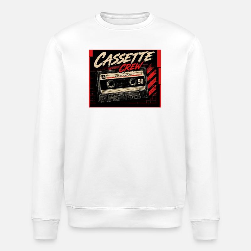 Cassette_Crew_ _Side_B_Vorever - Stanley/Stella ROLLER Unisex Organic Sweatshirt - white