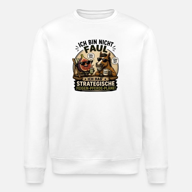 Strategische Feigen-Pferdepläne - Stanley/Stella Unisex Bio-Sweatshirt ROLLER - Weiß