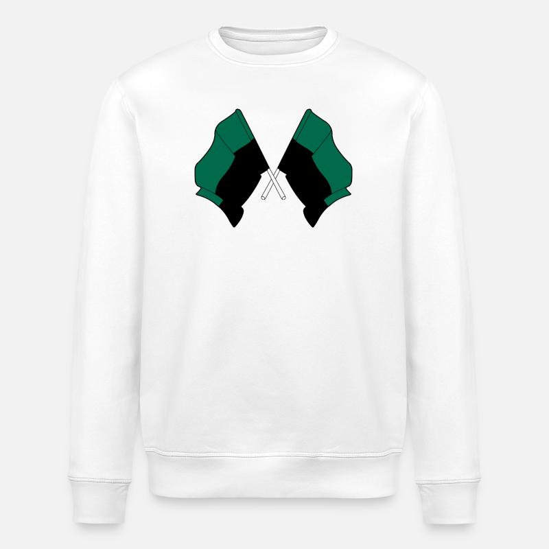 Texel Crossed Flags – Island Pride - Stanley/Stella Unisex Bio-Sweatshirt ROLLER - Weiß