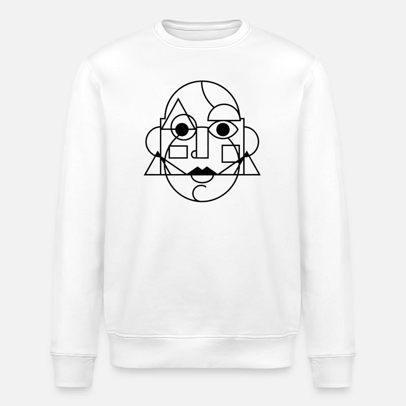 Abstraktes Kunstgesicht - Stanley/Stella Unisex Bio-Sweatshirt ROLLER - Weiß