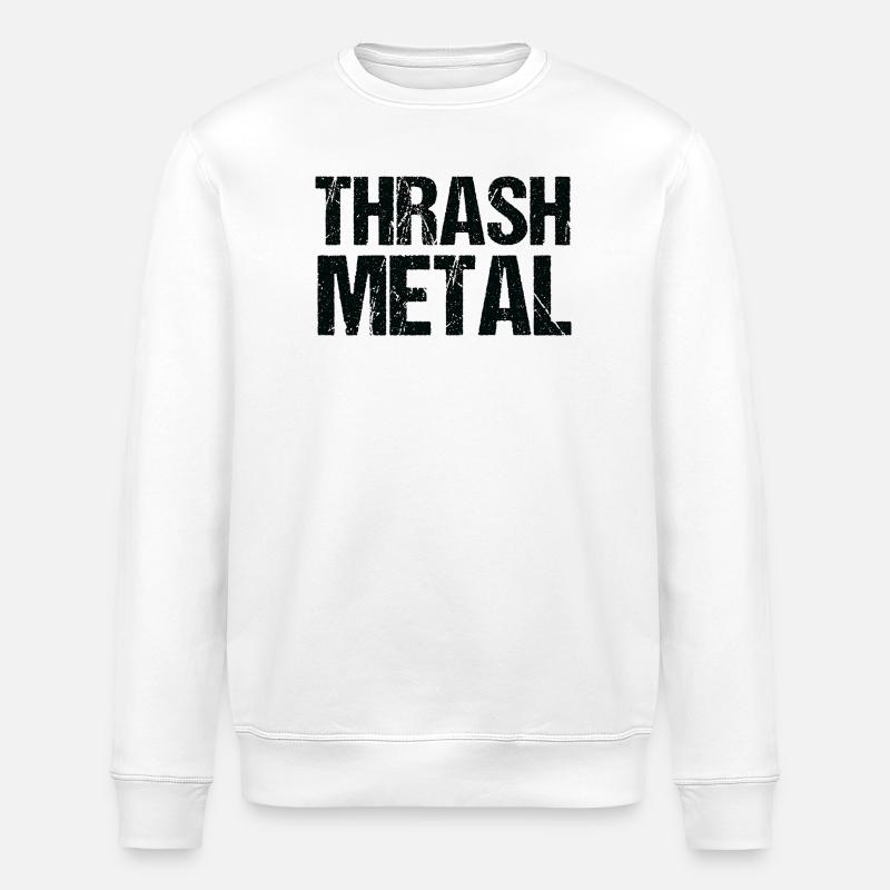 Thrash Metal Bold Typography - Stanley/Stella ROLLER Unisex Organic Sweatshirt - white