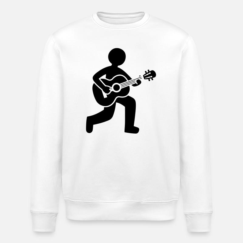 Guitarist Acoustic Guitar - Stanley/Stella ROLLER Unisex Organic Sweatshirt - white