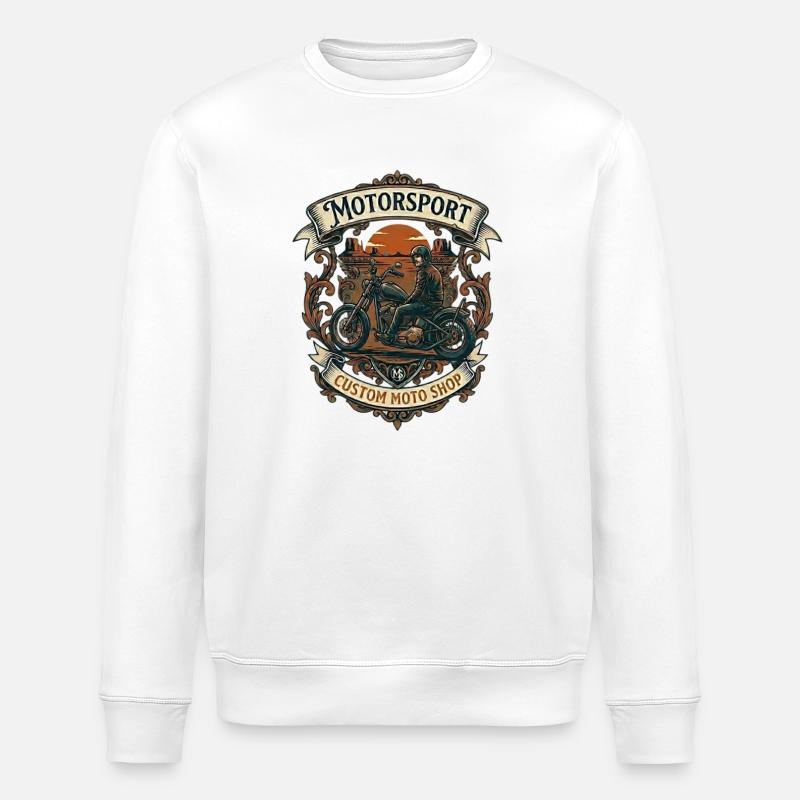 biker - Stanley/Stella ROLLER Unisex Organic Sweatshirt - white