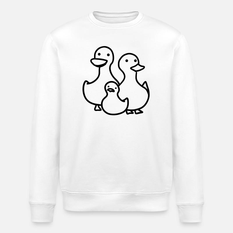 Duck Family - Stanley/Stella ROLLER Unisex Organic Sweatshirt - white